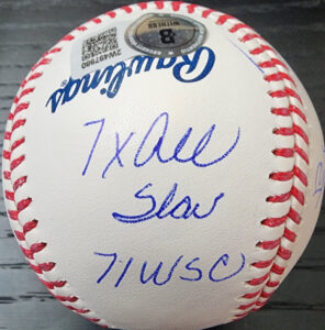 Al Oliver Autographed Inscribed Stat Ball Beckett v3