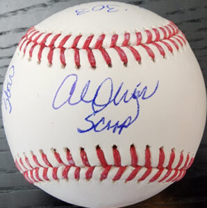 Al Oliver Autographed Inscribed Stat Ball Beckett v4