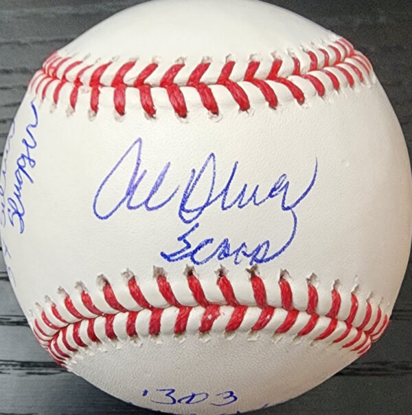 Al Oliver Autographed Inscribed Stat Ball Beckett v7