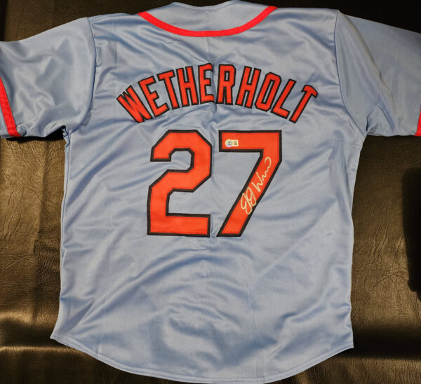 JJ Wetherholt Autographed Powder Blue Custom The Lou Jersey v2