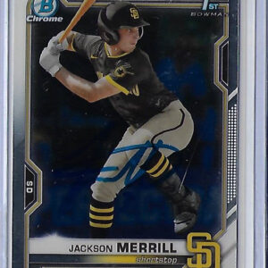 Jackson Merrill Autographed 2021 Bowman Chrome ROOKIE Card v1