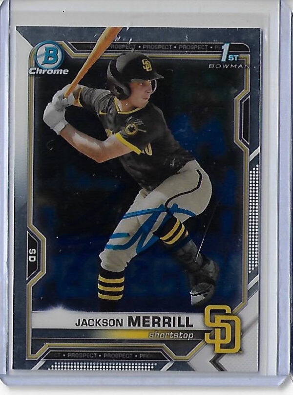 Jackson Merrill Autographed 2021 Bowman Chrome ROOKIE Card v1