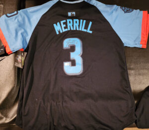 Jackson Merrill Autographed 2024 All Star Game Jersey Beckett COA v3