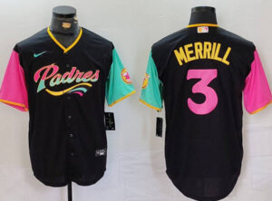 Jackson Merrill Autographed Padres Black City Connect Jersey