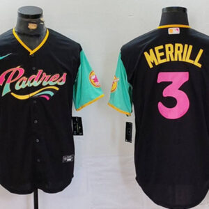 Jackson Merrill Autographed Padres Black City Connect Jersey