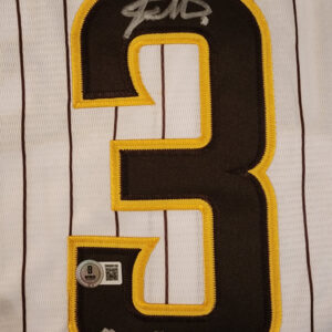 Jackson Merrill Autographed Padres Home Jersey Inscribed Merrill Madness Beckett COA v1