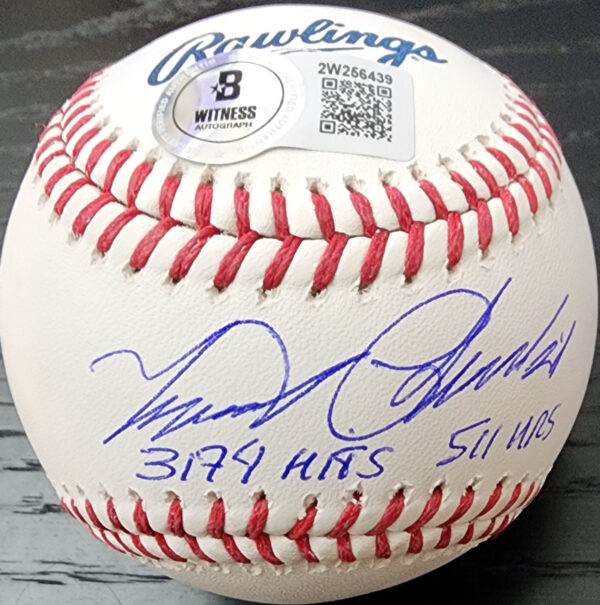 Miguel Cabrera Autographed HOF Baseball Inscribed 3174 Hits 511 HRs Beckett COA v1