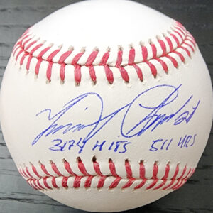 Miguel Cabrera Autographed OMLB Baseball Inscribed 3174 Hits 511 HRs Beckett COA v1