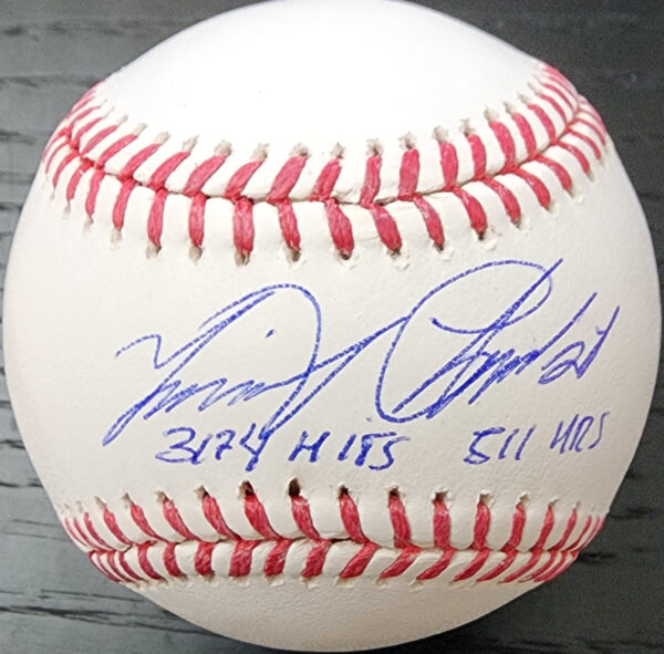 Miguel Cabrera Autographed OMLB Baseball Inscribed 3174 Hits 511 HRs Beckett COA v1