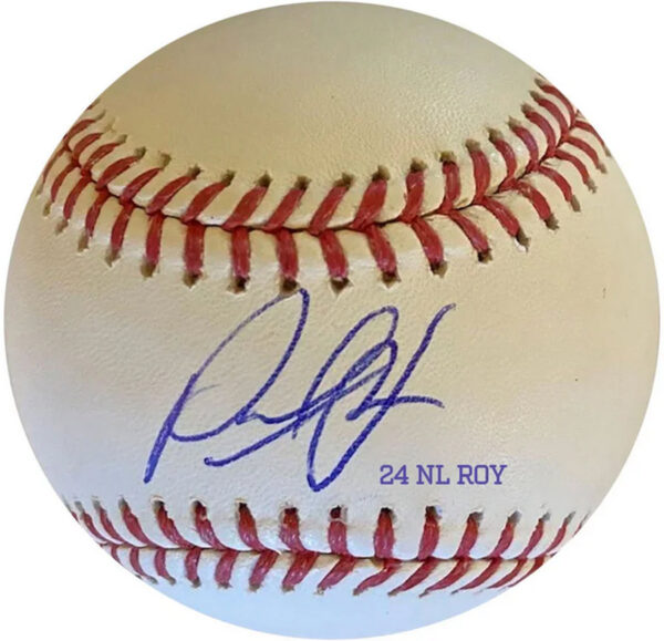 Paul Skenes Autographed OMLB Baseball Inscribed 24 NL ROY with MLB Certificate of Authenticity.