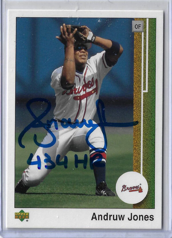 Andruw Jones Autographed 2002 Upper Deck Authentics 97 inscribed 434 HRs