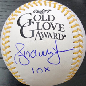 Andruw Jones Autographed Gold Glove Baseball inscribed 10X v1