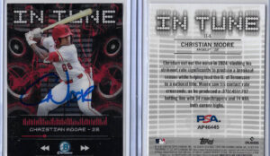 Christian Moore Autographed 2024 Bowman Chrome IN TUNE IT6 RC PSA COA