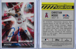 Christian Moore Autographed 2024 Bowman Chrome PLASMA POWER PP4 RC PSA COA
