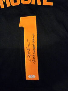 Christian Moore Autographed Black Tennessee Volunteers 2024 MCWS Jersey Inscribed 2024 Natty Champs v1