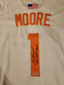 Christian Moore Autographed Cream Tennessee Volunteers 2024 MCWS Jersey Inscribed 2024 Natty Champs v2