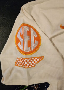 Christian Moore Autographed Cream Tennessee Volunteers 2024 MCWS Jersey Inscribed 2024 Natty Champs v6