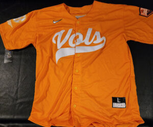 Christian Moore Autographed Orange Tennessee Volunteers 2024 MCWS Jersey Inscribed 2024 Natty Champs v4