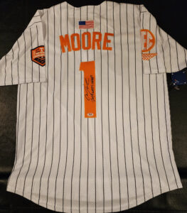 Christian Moore Autographed Pinstriped Tennessee Volunteers 2024 MCWS Jersey Inscribed 2024 Natty Champs v3
