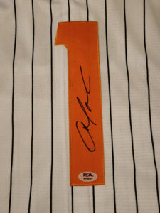 Christian Moore Autographed Pinstriped Tennessee Volunteers 2024 MCWS Jersey v1