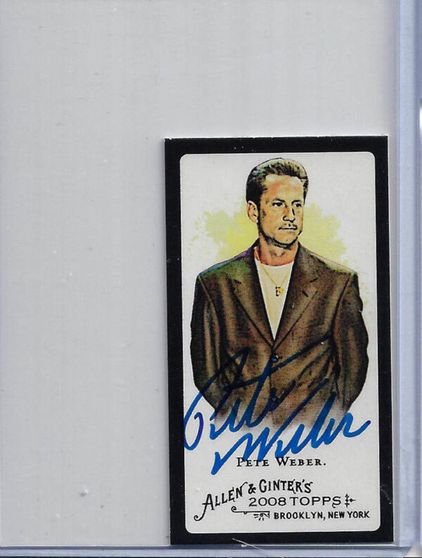 Pete Weber Autographed 2008 Allen and Ginter Mini Black Border Card