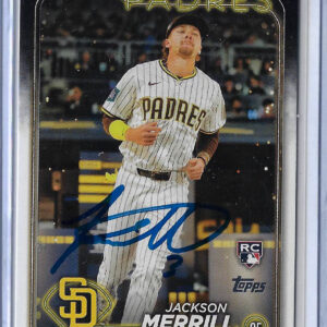 Jackson Merrill Autographed 2024 Topps Update Rookie Debut RC Card US169