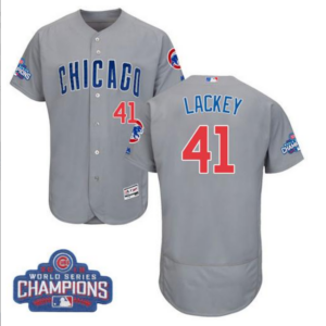 John Lackey Autographed 2016 World Series Chicago Cubs Road Jersey