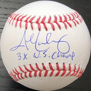 John Lackey Autographed OMLB Baseball Inscribed 3X WS Champ v1
