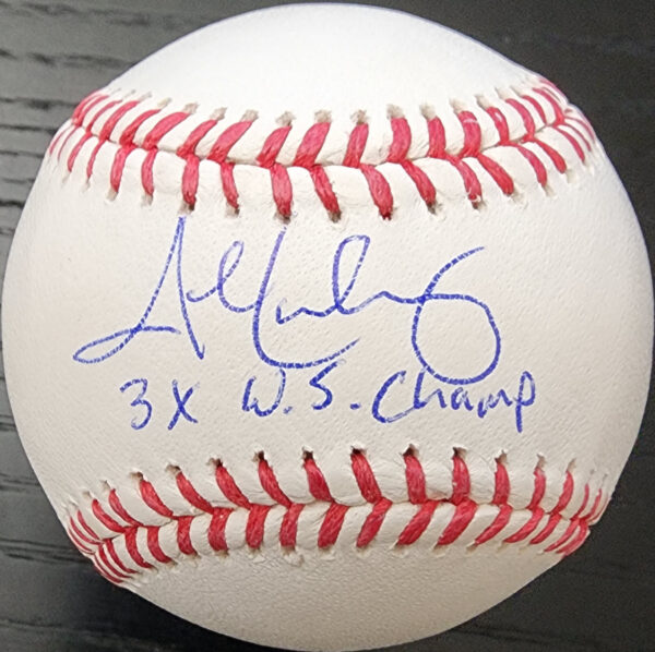 John Lackey Autographed OMLB Baseball Inscribed 3X WS Champ v1
