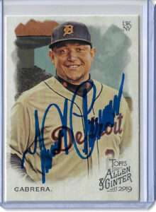 Miguel Cabrera Autographed 2019 Topps Allen and Ginter Card 112