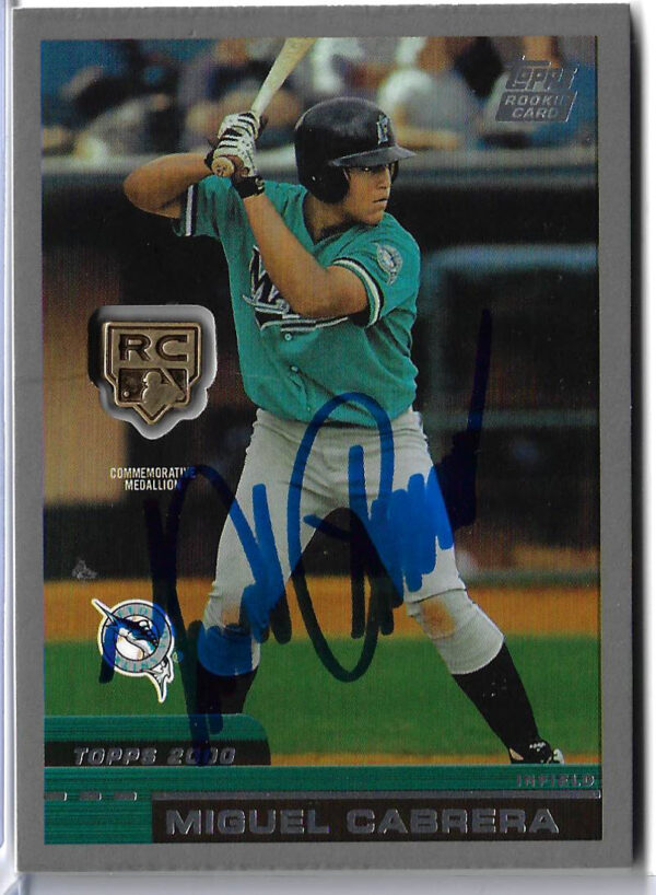 Miguel Cabrera Autographed 2020 Topps RC Rookie Card Retrospective Logo Medallions Card RCR-MC