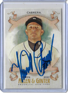 Miguel Cabrera Autographed 2021 Topps Allen and Ginter Card 109