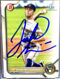 Jacob Misiorowski Autographed 2022 1st Bowman Paper RC Rookie Card