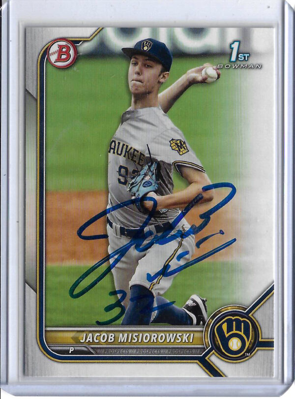 Jacob Misiorowski Autographed 2022 1st Bowman Paper RC Rookie Card