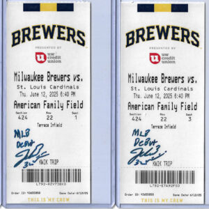 Jacob Misiorowski Autographed Milwaukee Brewers MLB Debut Ticket