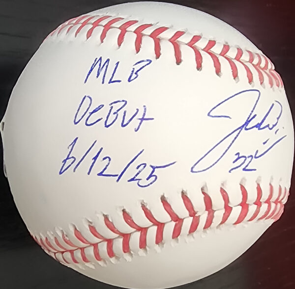 Jacob Misiorowski Autographed OMLB Baseball Inscribed MLB Debut 61225 v2