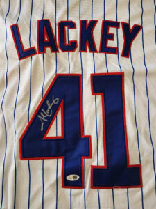 John Lackey Autographed 2016 World Series Chicago Cubs Home Jersey v2