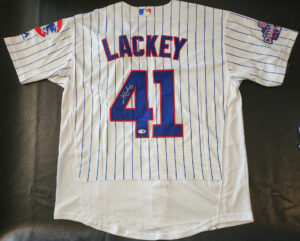 John Lackey Autographed 2016 World Series Chicago Cubs Home Jersey v3