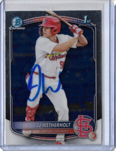 JJ Wetherholt Autographed 2025 Bowman Chrome Prospects BCP22 Rookie Card