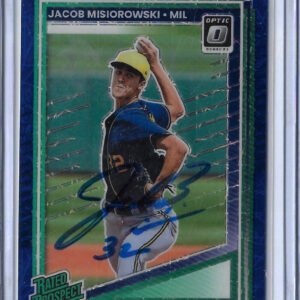 Jacob Misiorowski Autographed 2025 Donruss Rated Prospects Blue Rookie Card RC