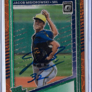 Jacob Misiorowski Autographed 2025 Donruss Rated Prospects Orange Laser Rookie Card RC