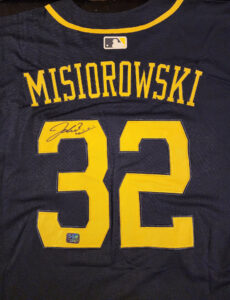 Jacob Misiorowski Autographed Milwaukee Navy Replica Jersey v2
