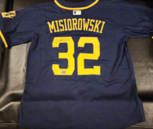 Jacob Misiorowski Autographed Milwaukee Navy Replica Jersey v3