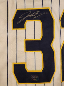 Jacob Misiorowski Autographed Milwaukee Pinstripe Replica Jersey v1
