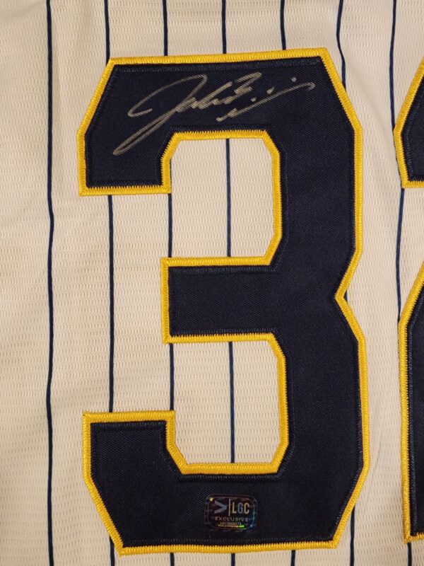 Jacob Misiorowski Autographed Milwaukee Pinstripe Replica Jersey v1