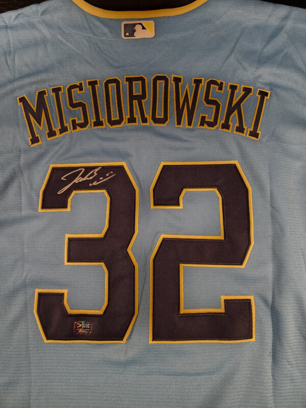 Jacob Misiorowski Autographed Milwaukee Powder Blue Replica Jersey v2
