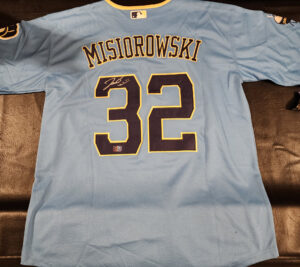 Jacob Misiorowski Autographed Milwaukee Powder Blue Replica Jersey v3