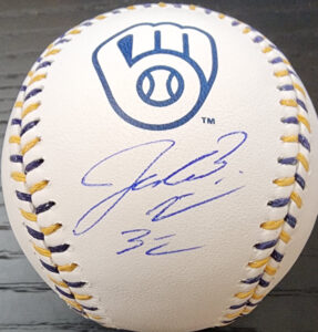 Jacob Misiorowski Autographed OMLB Milwaukee Brewers Logo Baseball v1