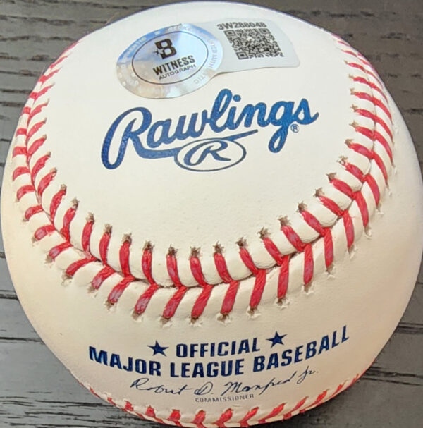 John Rocker Autographed OMLB Baseball Inscribed Fuck Mahomes v3