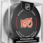 2025 26 Detroit Red Wings 100th Game Puck